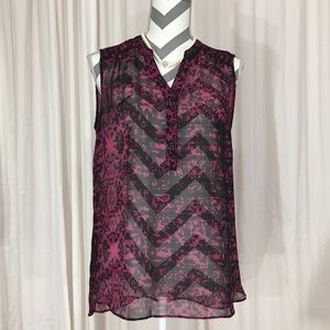 ANA:A new approach chiffon sleeveless lace top